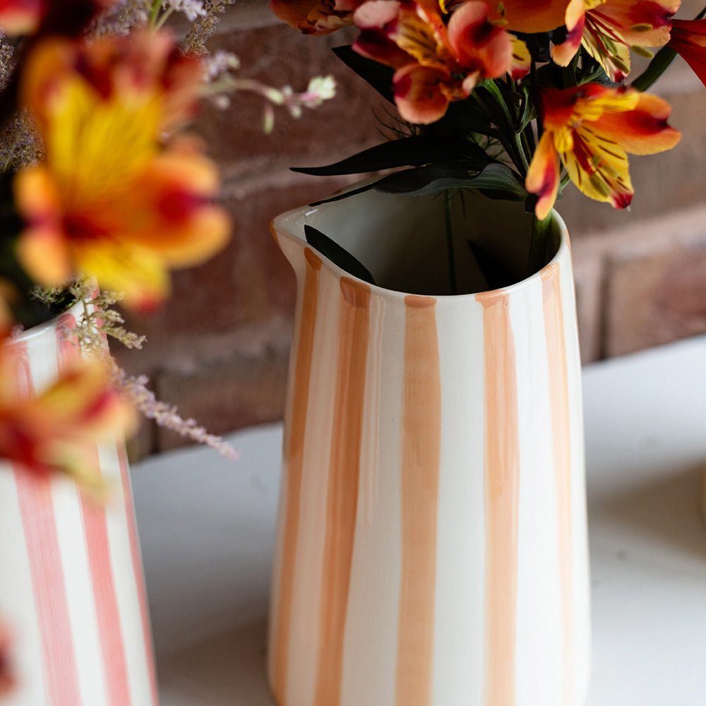 Tangerine Candy Stripe Pitcher