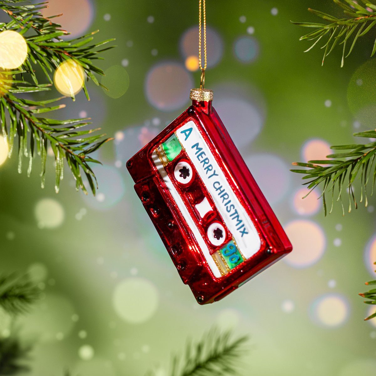Tape Cassette Shaped Bauble - Angela Reed - Christmas Decorations