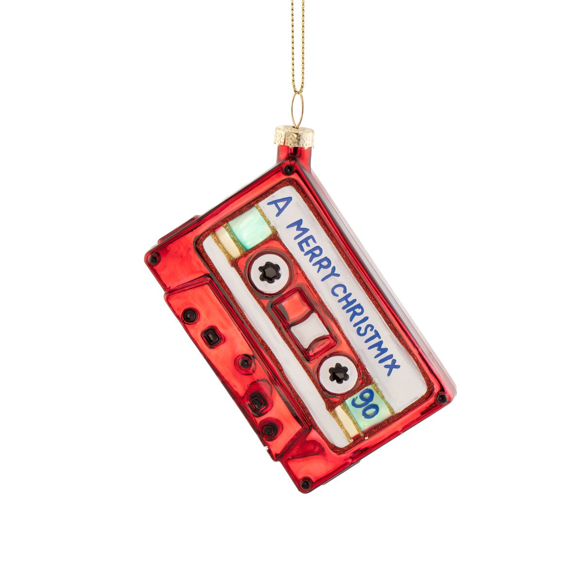 Tape Cassette Shaped Bauble - Angela Reed - Christmas Decorations