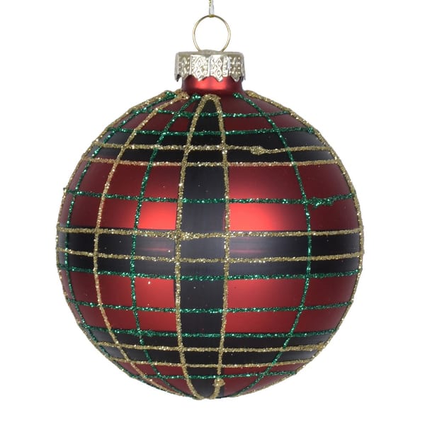 Tartan Glitter Bauble - Angela Reed - Christmas Decorations
