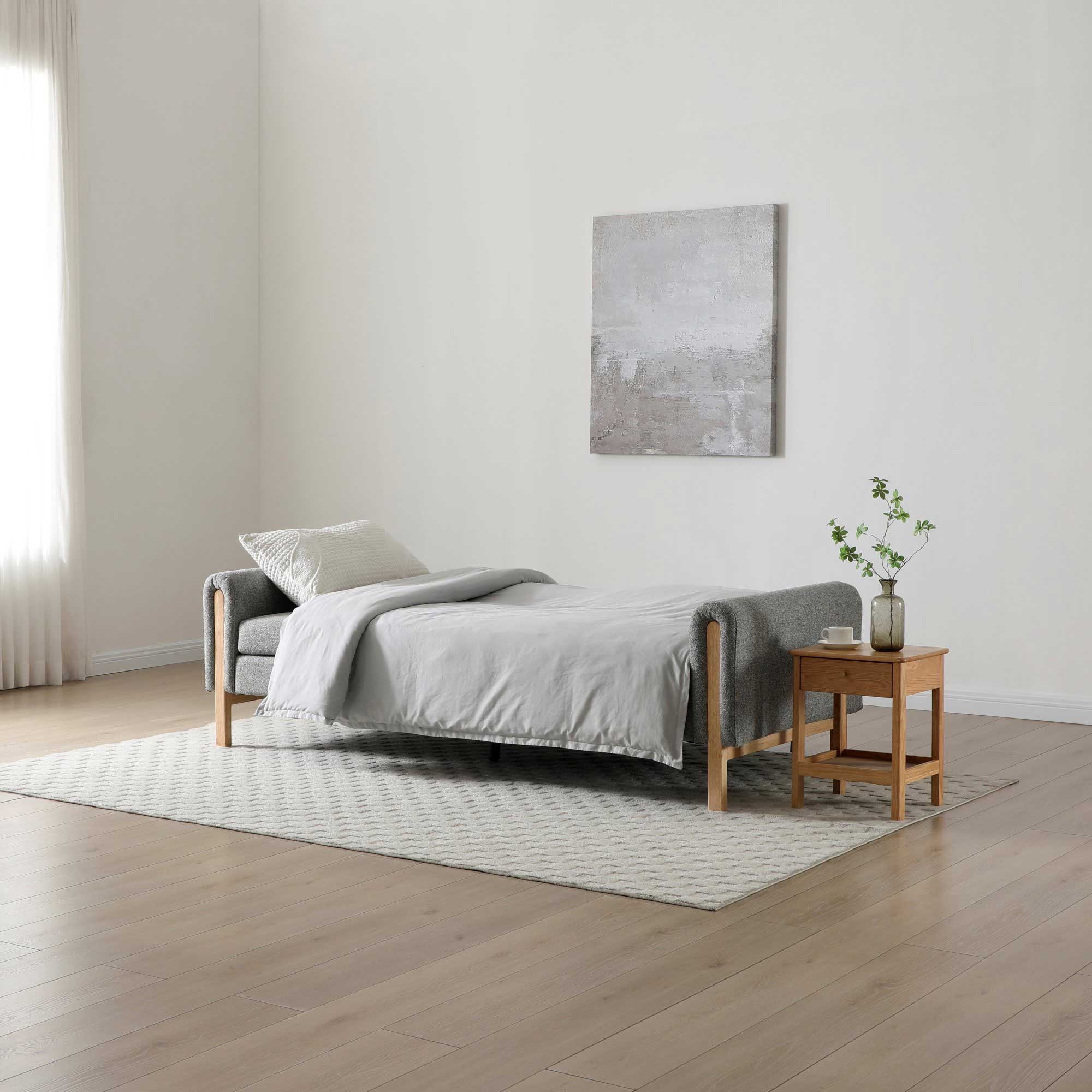 Thea Sofabed Hevre Grey Textured Weave,Hevre Natural textures Weave