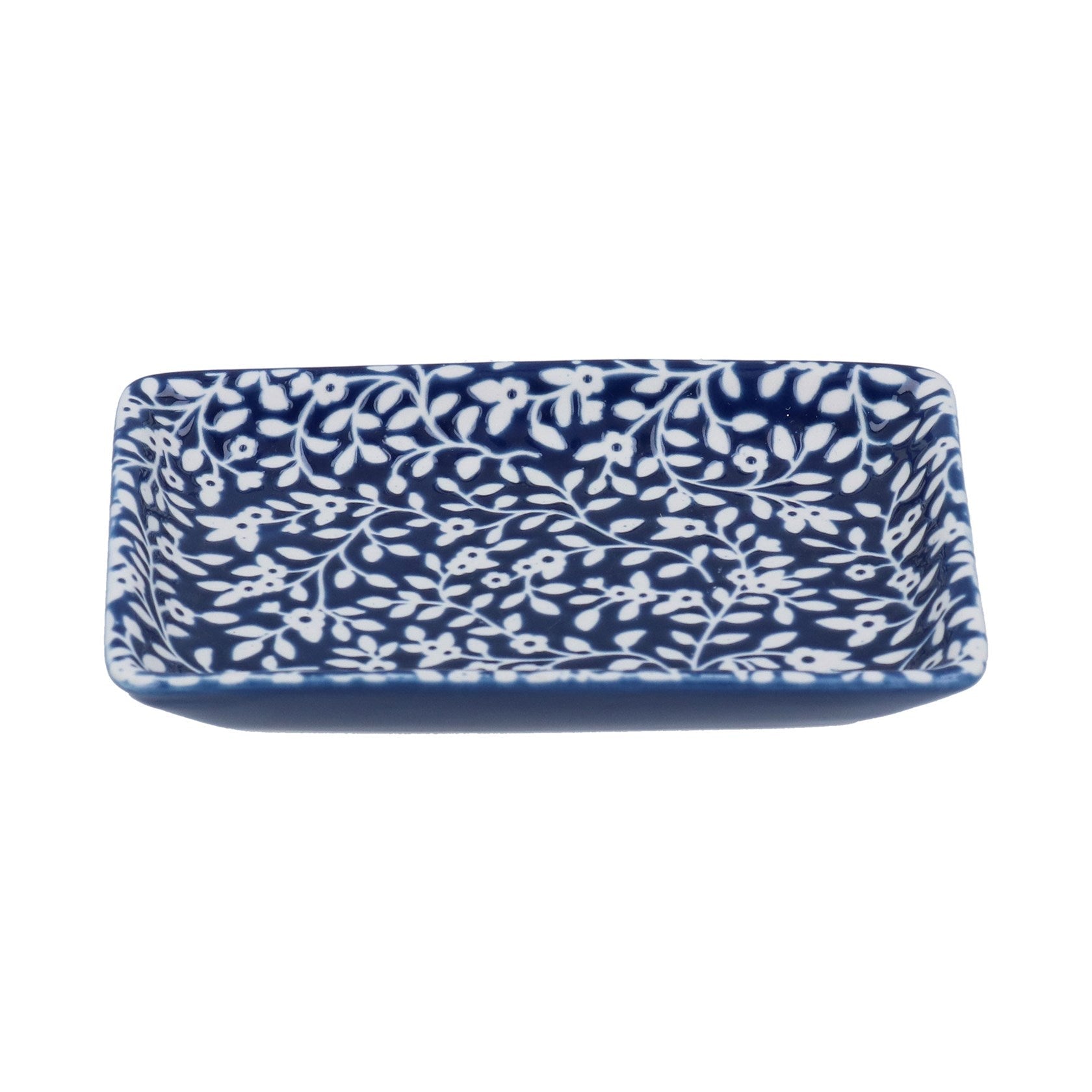 Trinket Dish, Navy & White Floral Large,Small
