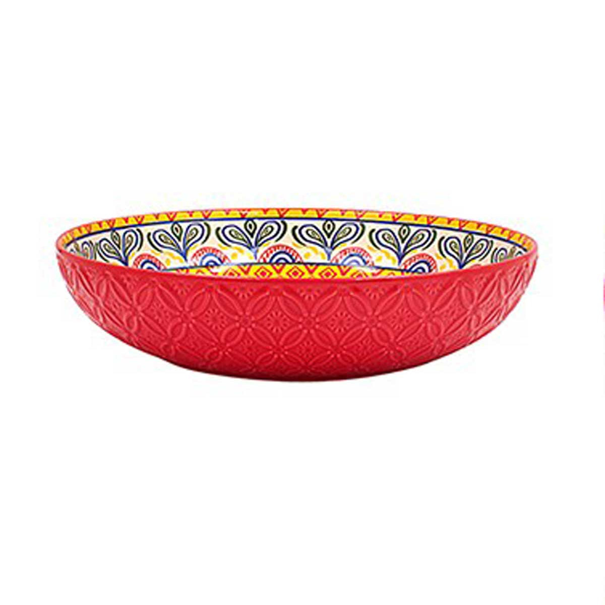 Tuscan Mandela Ceramic Bowl, Large Bright,Pastel