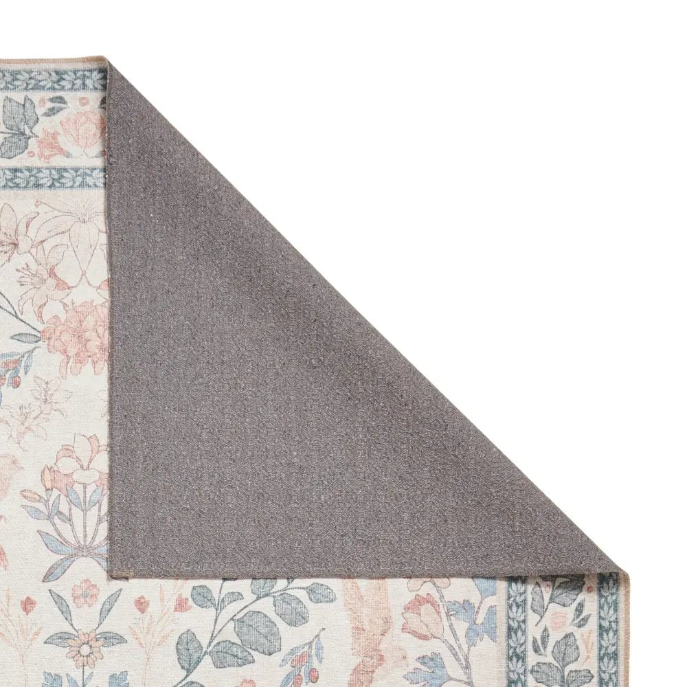 Versailles Washable Rug, Neutral Beige/Blue 61 x 230cm runner,122 x 170cm,152 x 230cm,180 x 270cm