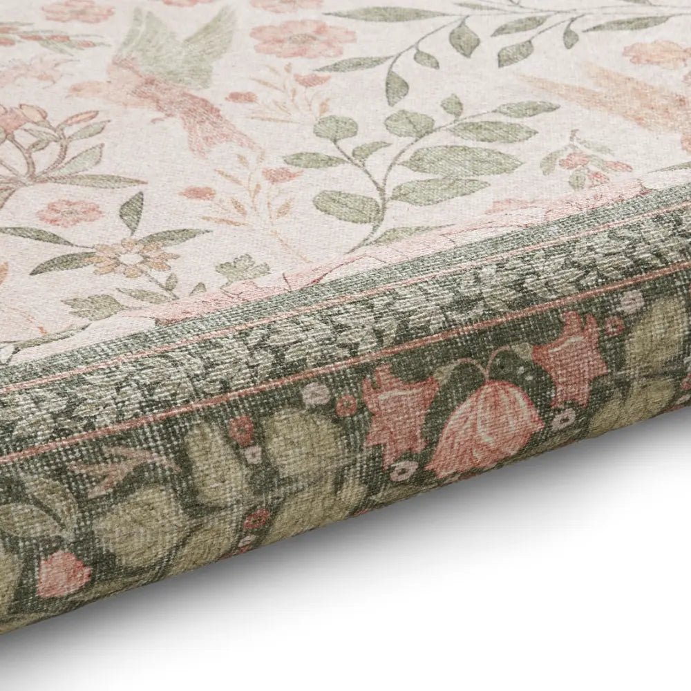 Versailles Washable Rug, Neutral Beige/Green 61 x 230cm runner,122 x 170cm,152 x 230cm,180 x 270cm