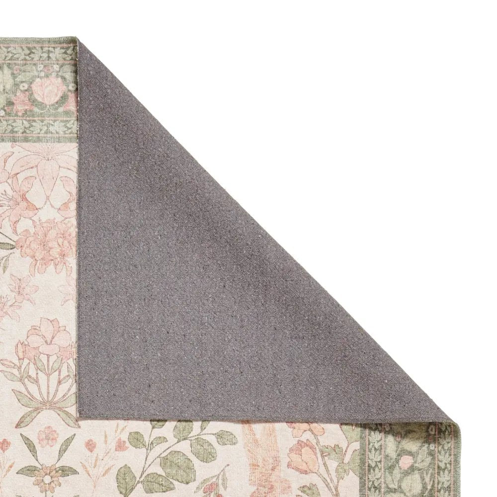 Versailles Washable Rug, Neutral Beige/Green 61 x 230cm runner,122 x 170cm,152 x 230cm,180 x 270cm
