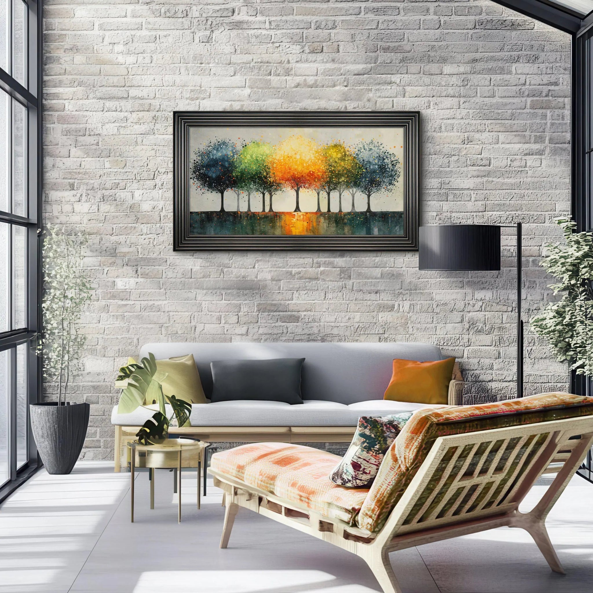 Vibrant Canopy Framed Canvas