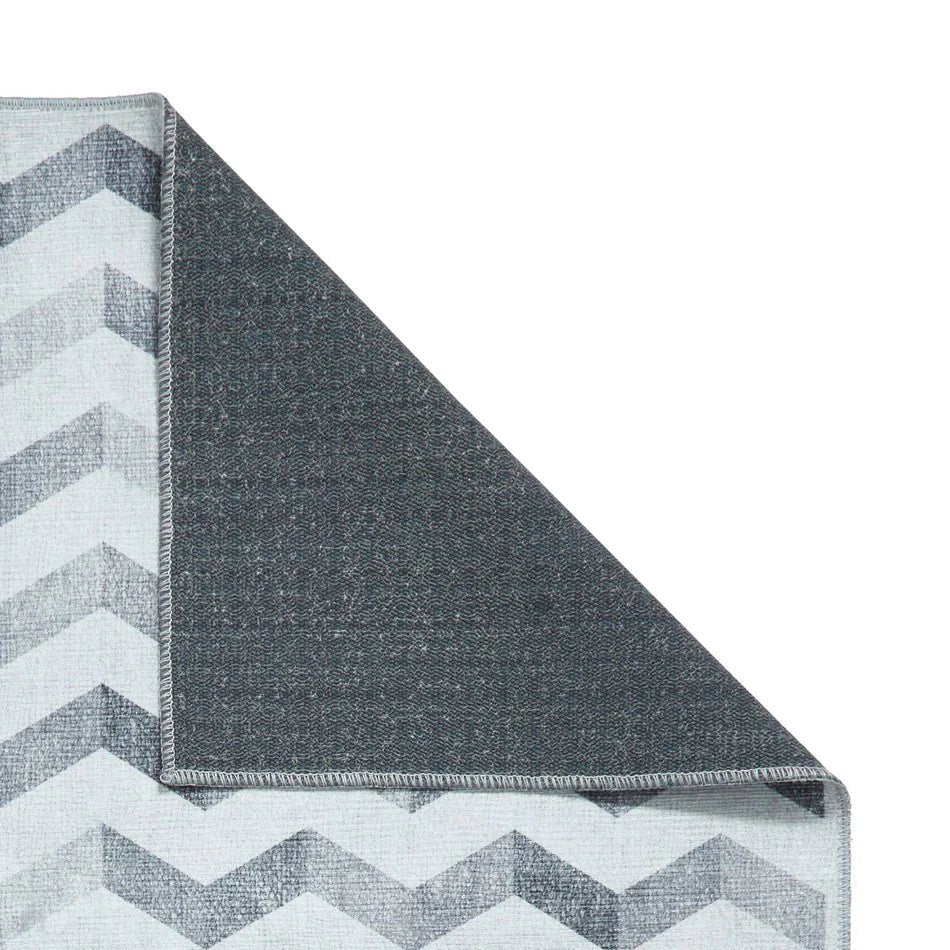 Washable Geometric Rug, Grey 61 x 120cm,61 x 170cm,76 x 150cm,76 x 230cm,122 x 170cm,152 x 230cm
