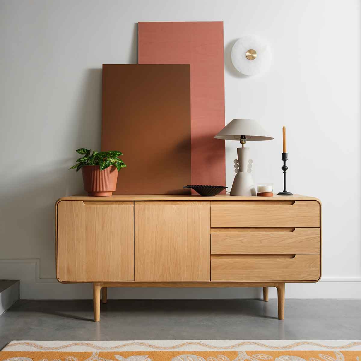 Winchester Retro Oak Wide Sideboard