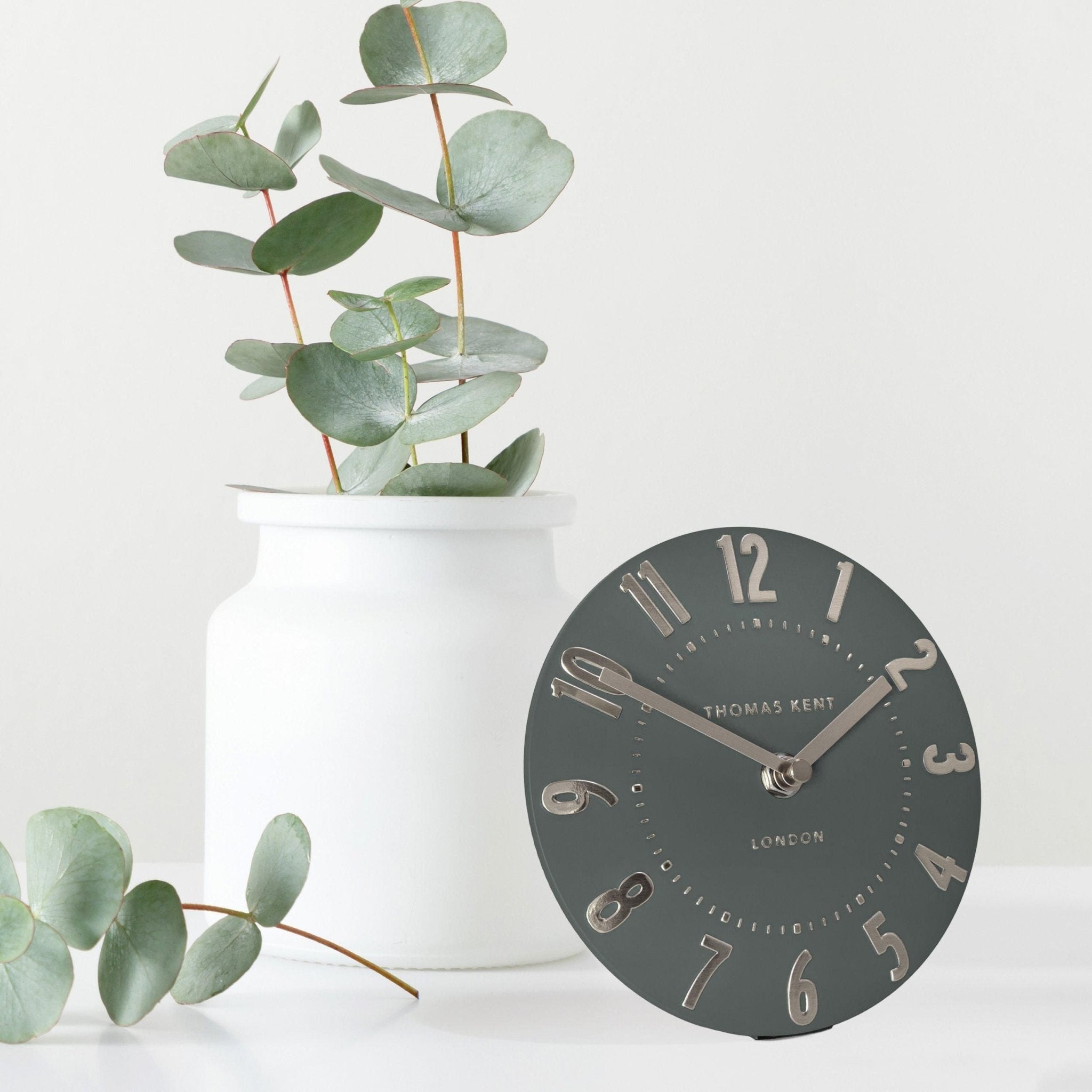 6" Mulberry Mantel Clock, Olive Green