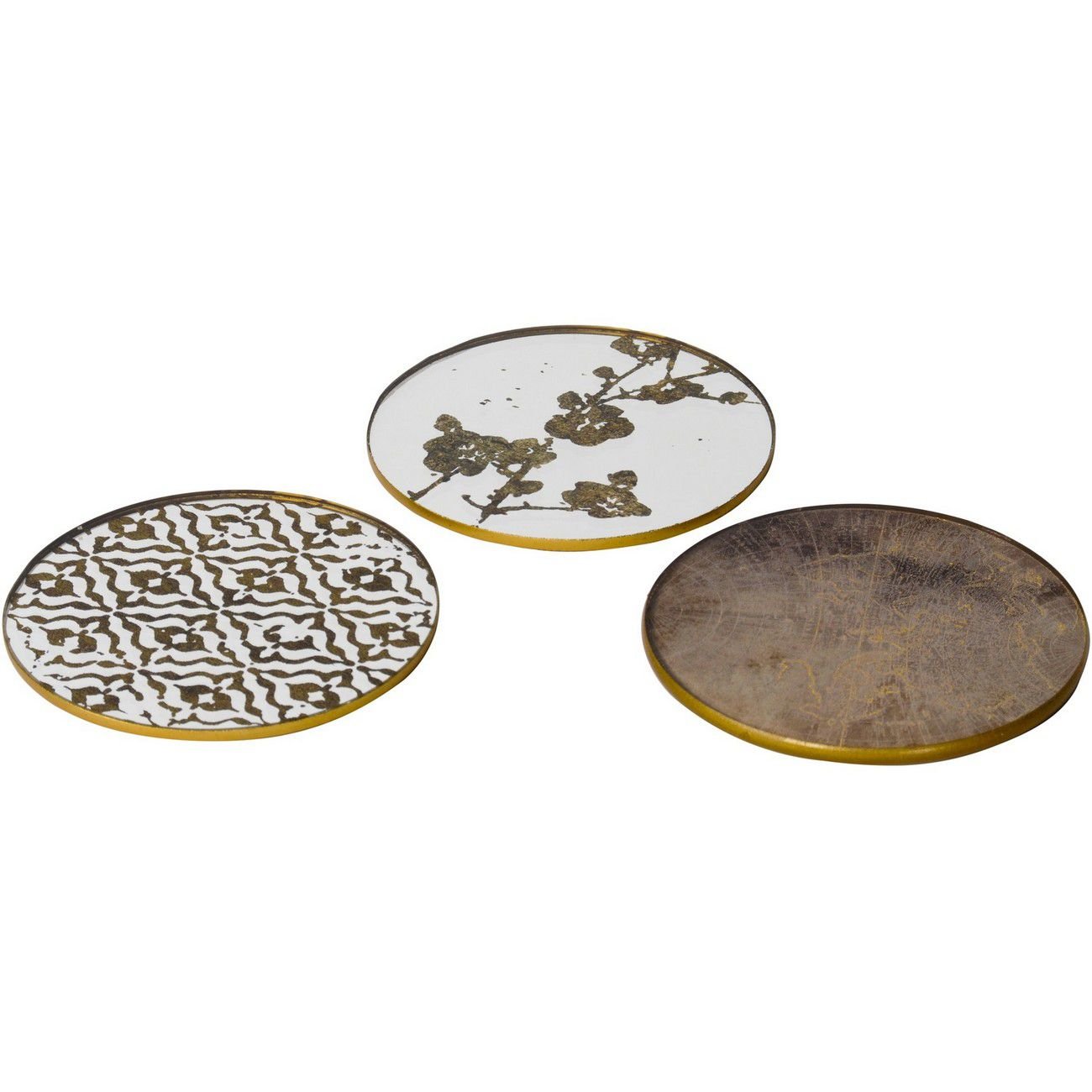 Antique Gold Set of 4 Atlas Coasters