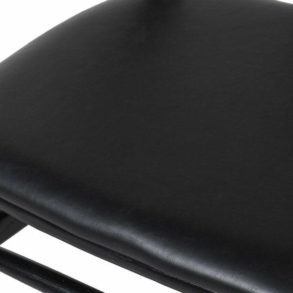 Black Fabric Seat Open Back Chair