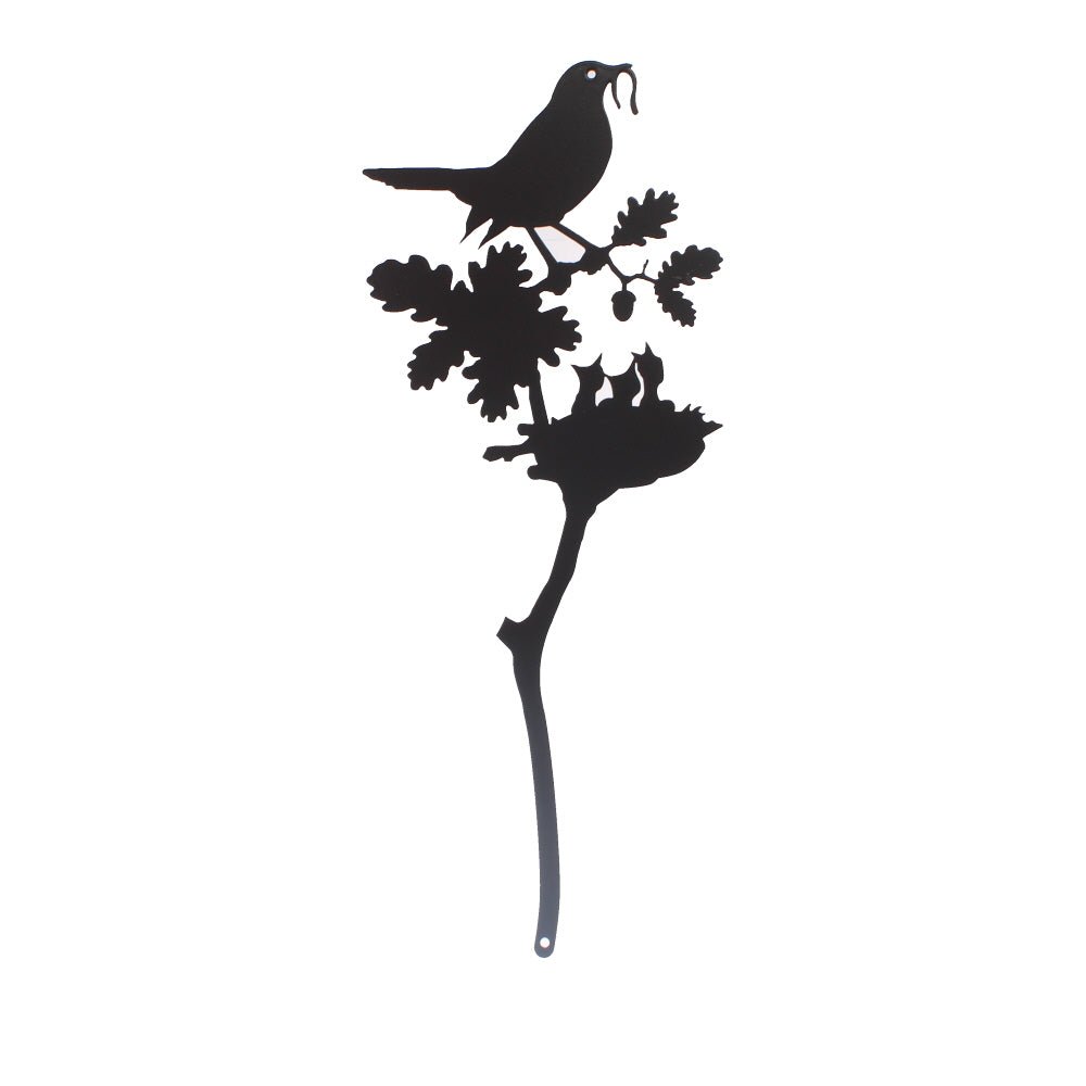 Blackbird Feeding its Young Pot Stem