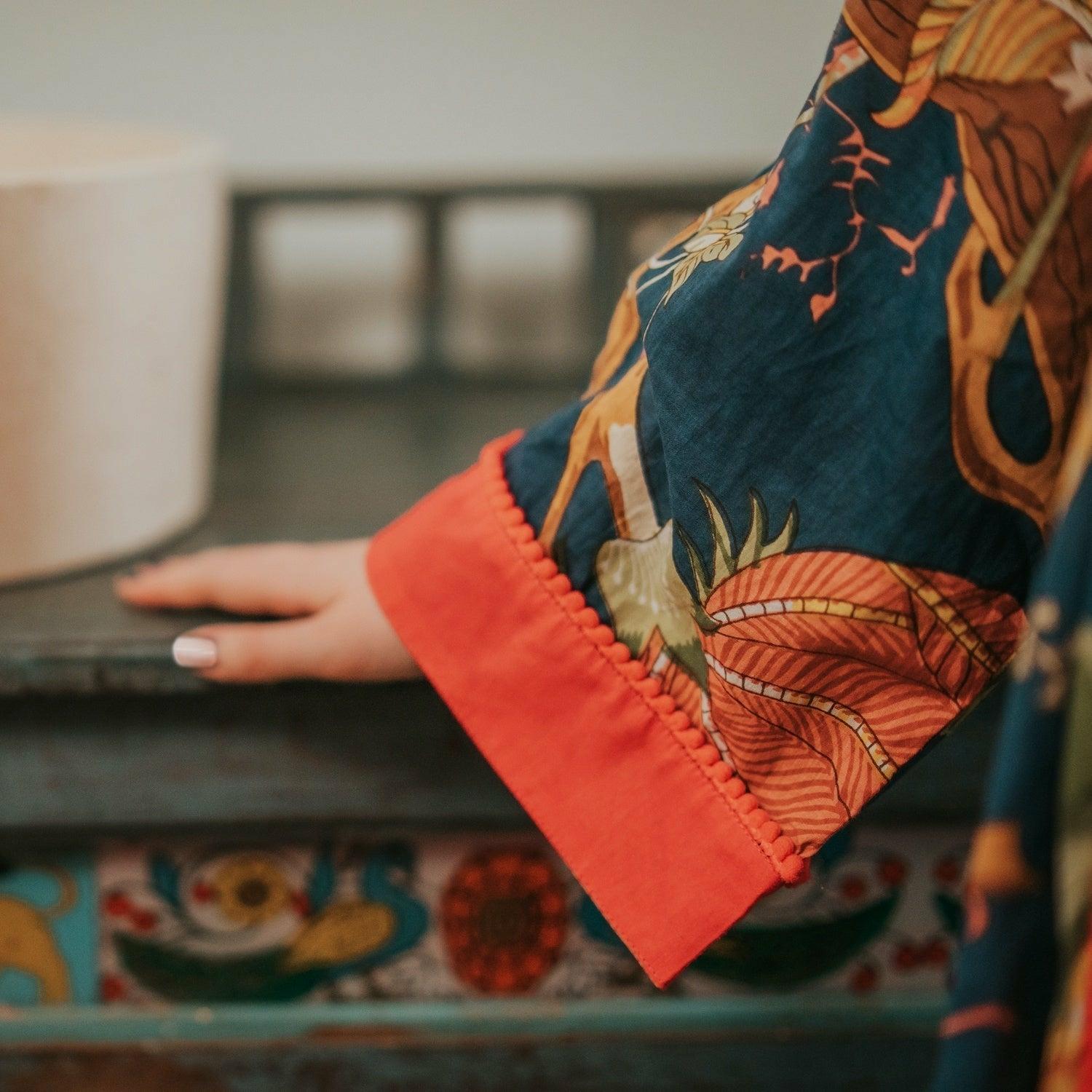 Blue Carnation Dressing Gown