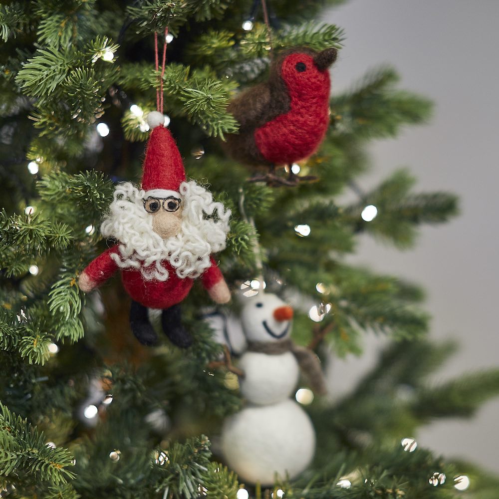 Curly Felt Santa