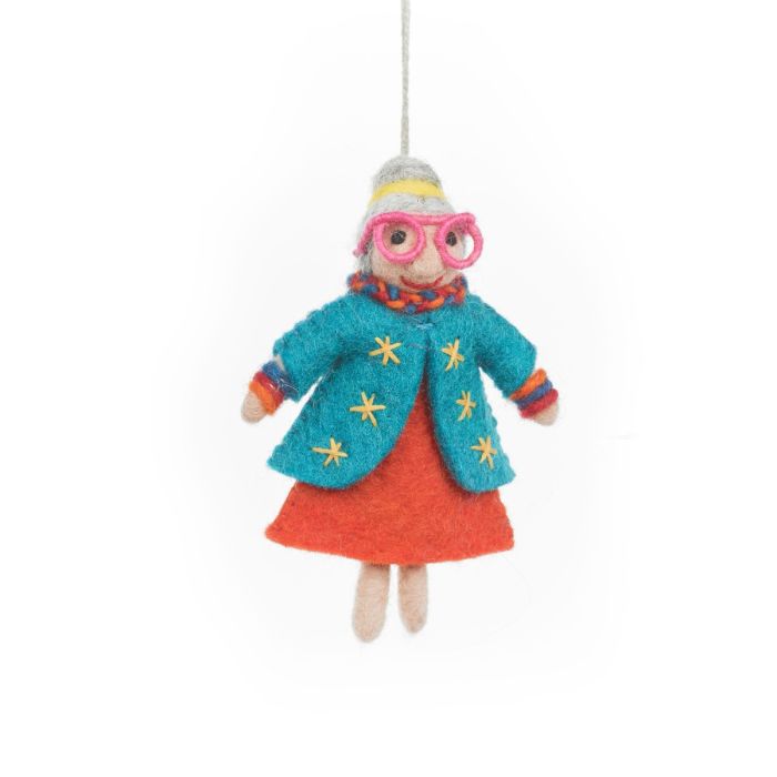 Felt Groovy Granny, Orange and Blue