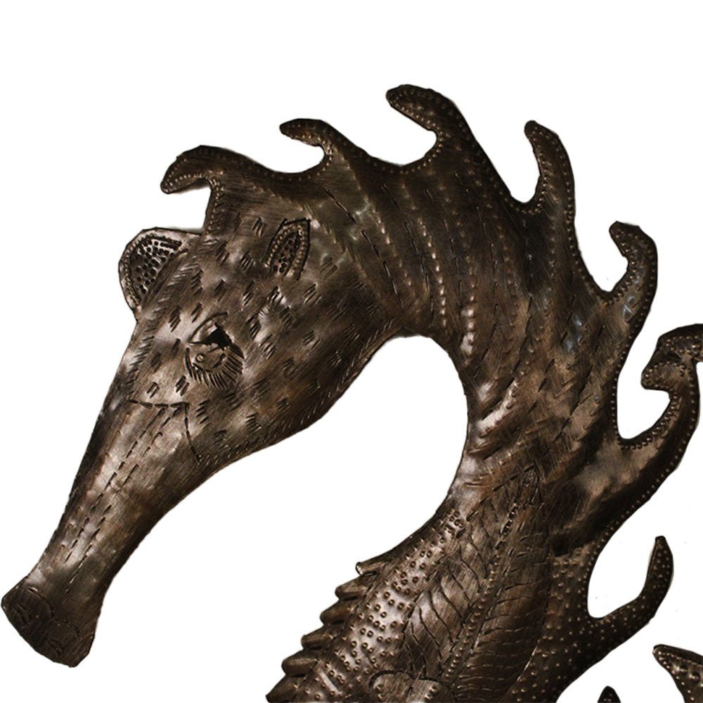 Haitian Metal Wall Art, Flying Seahorse