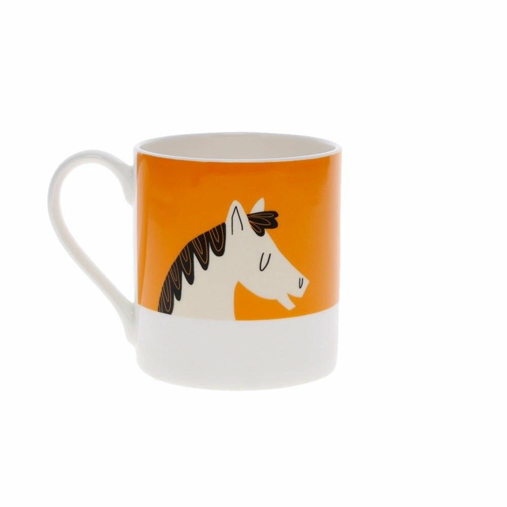 Happiness is being in the Countryside Mug, Horse, Orange
