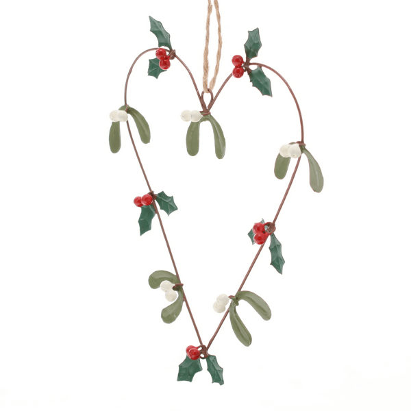 Holly & Mistletoe Heart