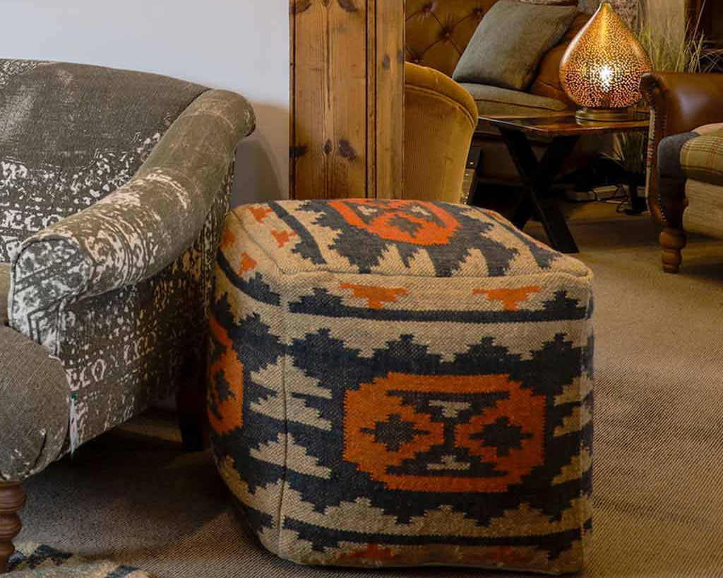 Kilim Atlas Pouffe