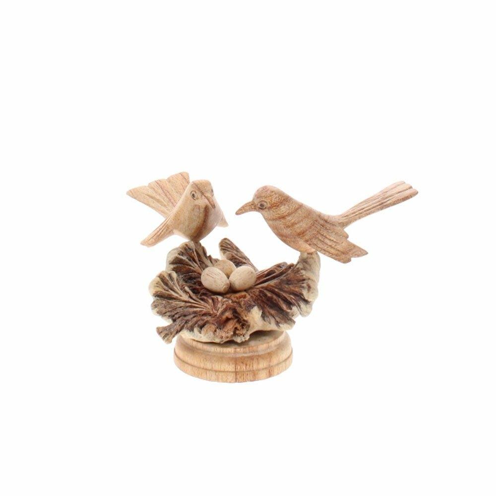 Parasite Wood with Two Birds and Eggs