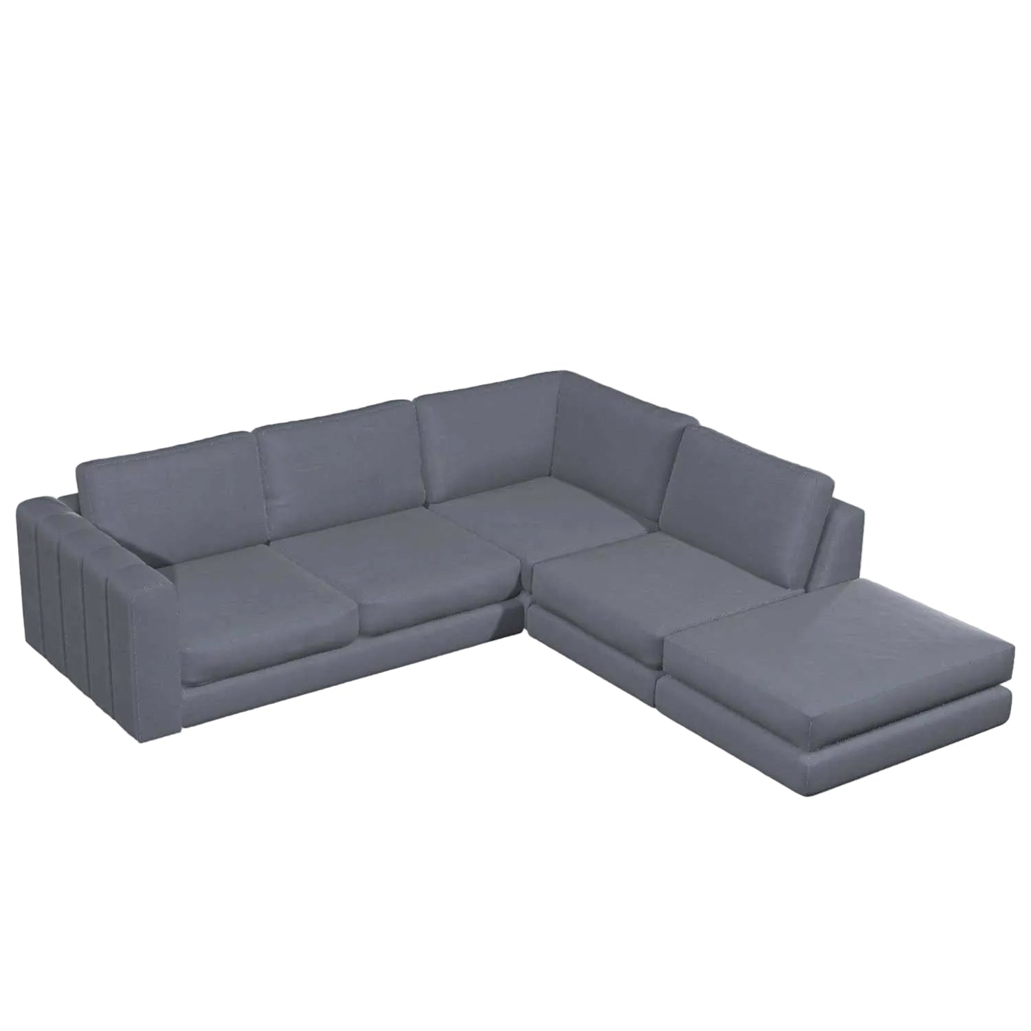 Shuffle Sofa, Corner Group with Stool Jacobean Flower Aqua (Group 4),Boho Denim (Group 4),Mushroom Linen (Group 4),Pigeon Linen (Group 4),Blueberry Linen (Group 4),Blush Linen (Group 4),Jacobean Flower Champagne (Group 4)