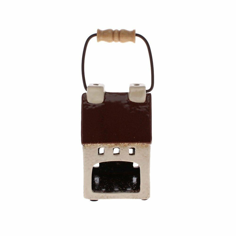 Small Ceramic Tealight House with Handle