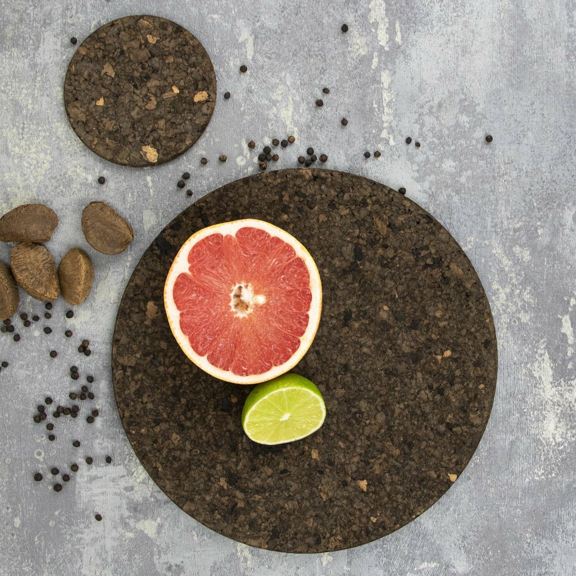 Smoked Cork Coasters, Set of 4