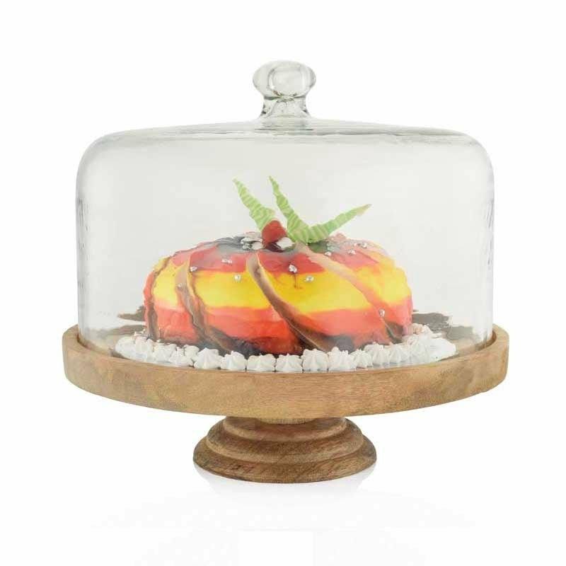 Wooden Cake Stand and Cloche