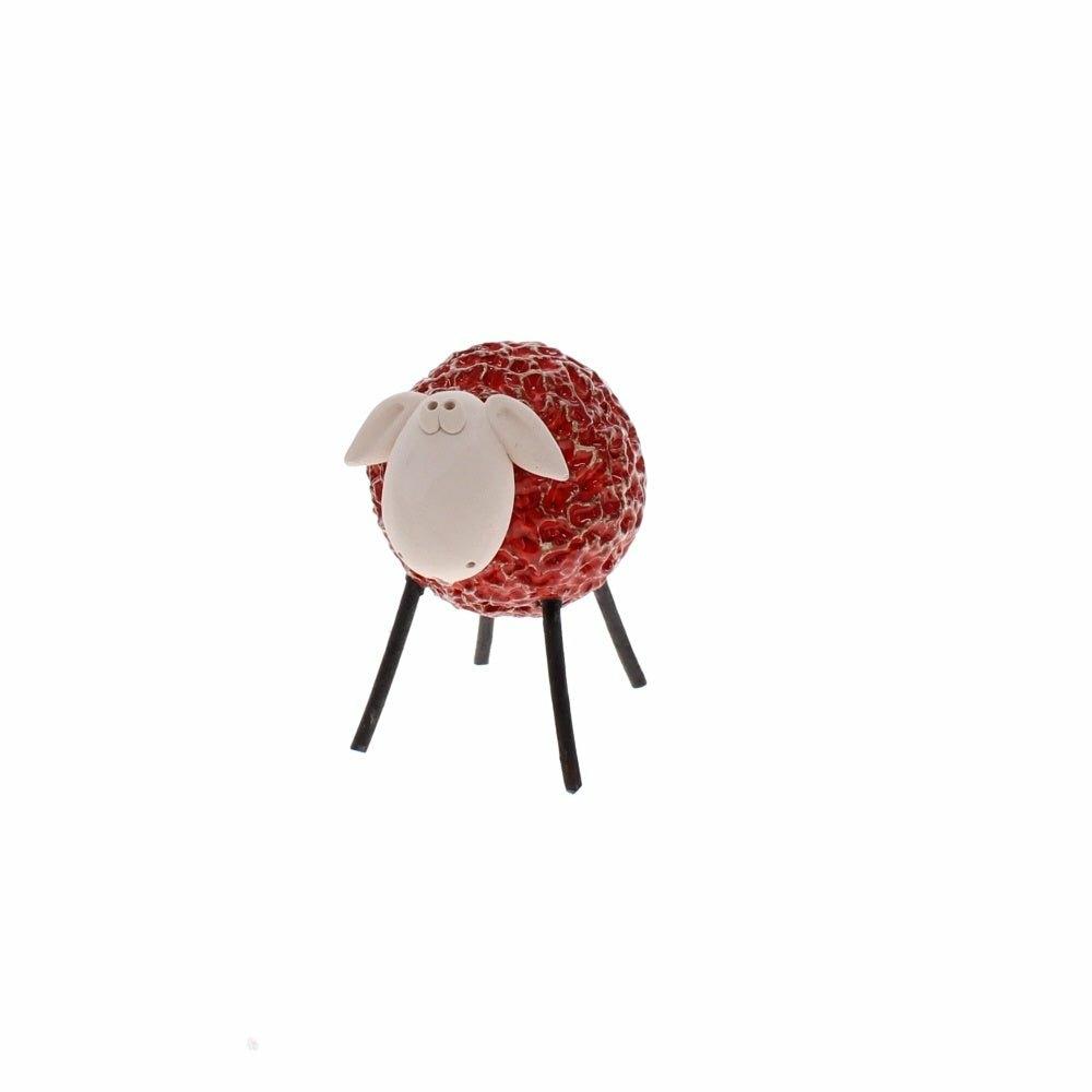 Woolly Ceramic Sheep, Red