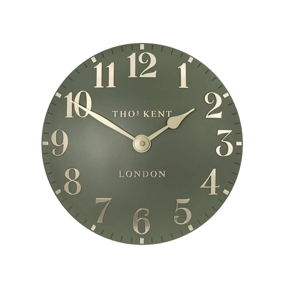 12" Arabic Mantel Clock, Lichen