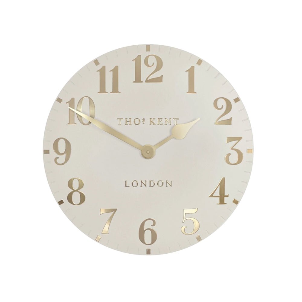 12" Arabic Mantel Clock, Oatmeal