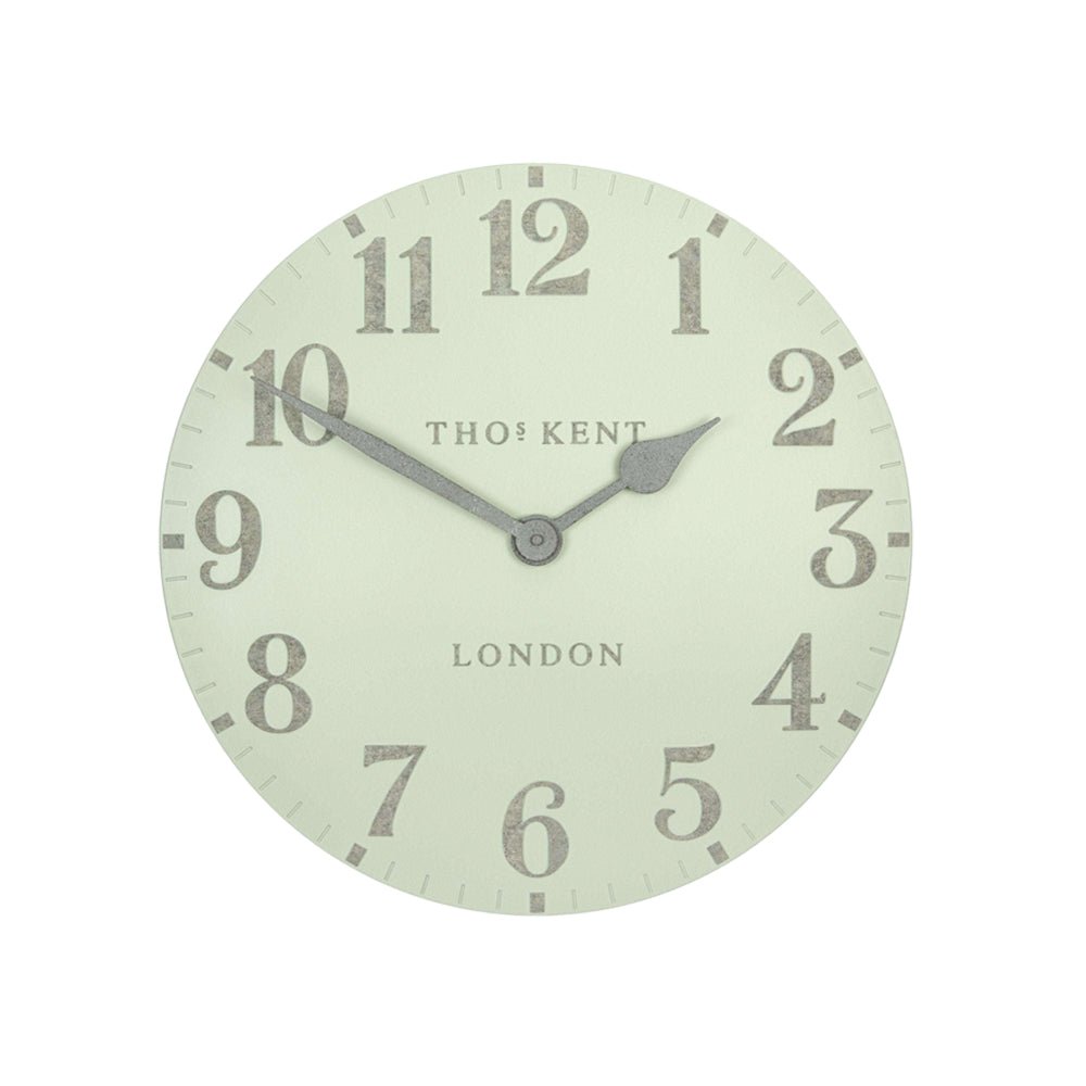 12" Arabic Wall Clock, Pearl Green