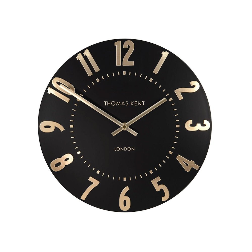 12'' Mulberry Wall Clock, Noir