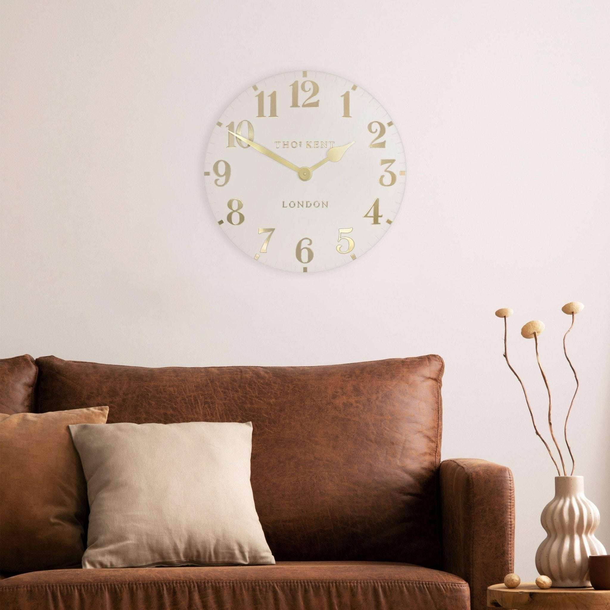 20" Arabic Mantel Clock, Oatmeal