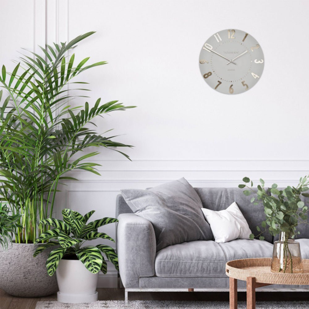 20" Mulberry Wall Clock, Silver Cloud