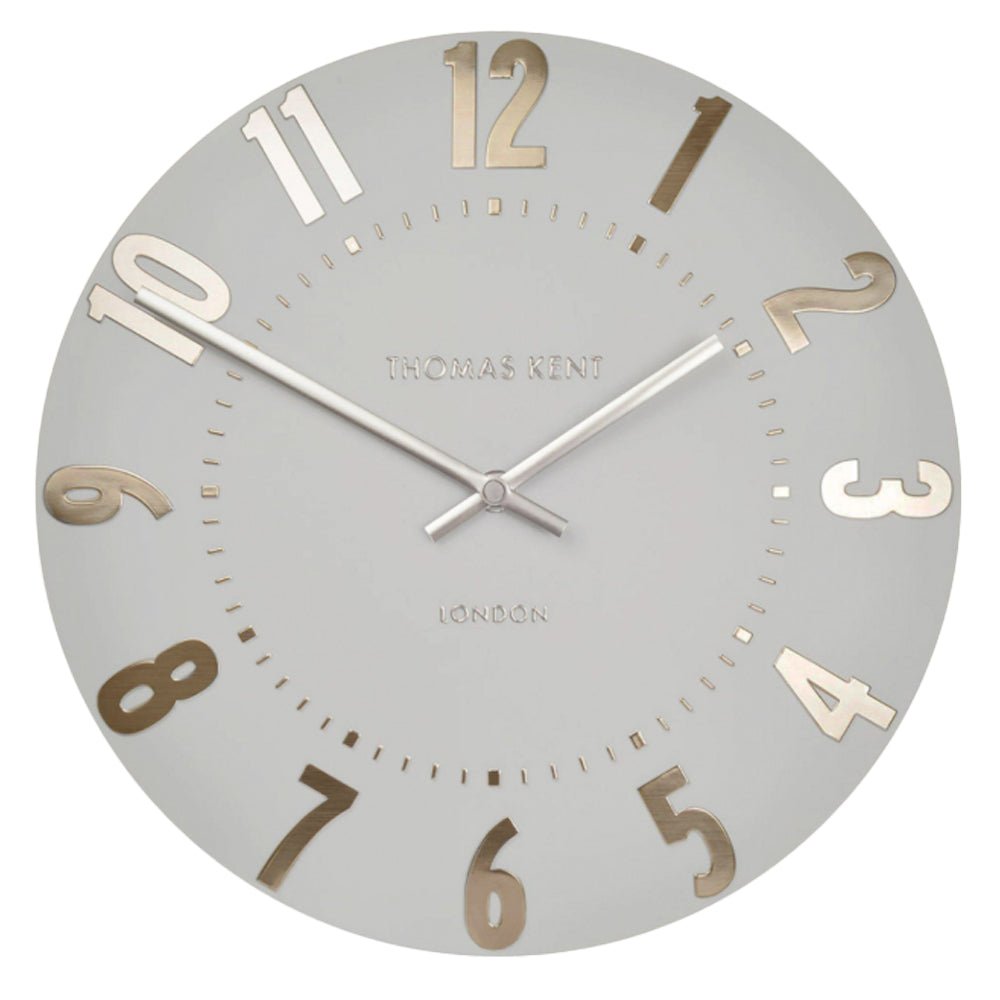 20" Mulberry Wall Clock, Silver Cloud