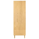 Side profile view of the G Plan Larsen wardrobe showing the depth and oak finish