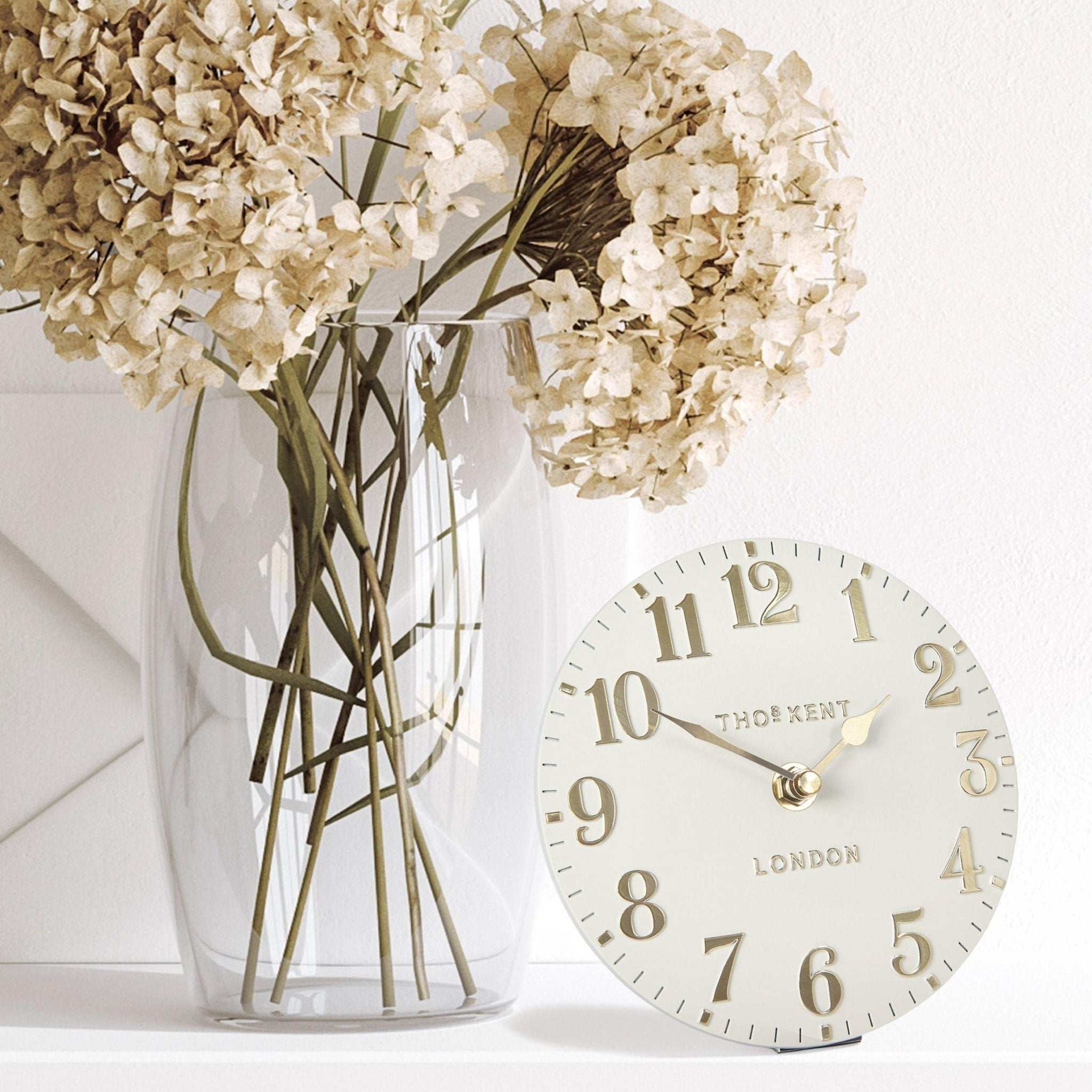 6" Arabic Mantel Clock, Oatmeal