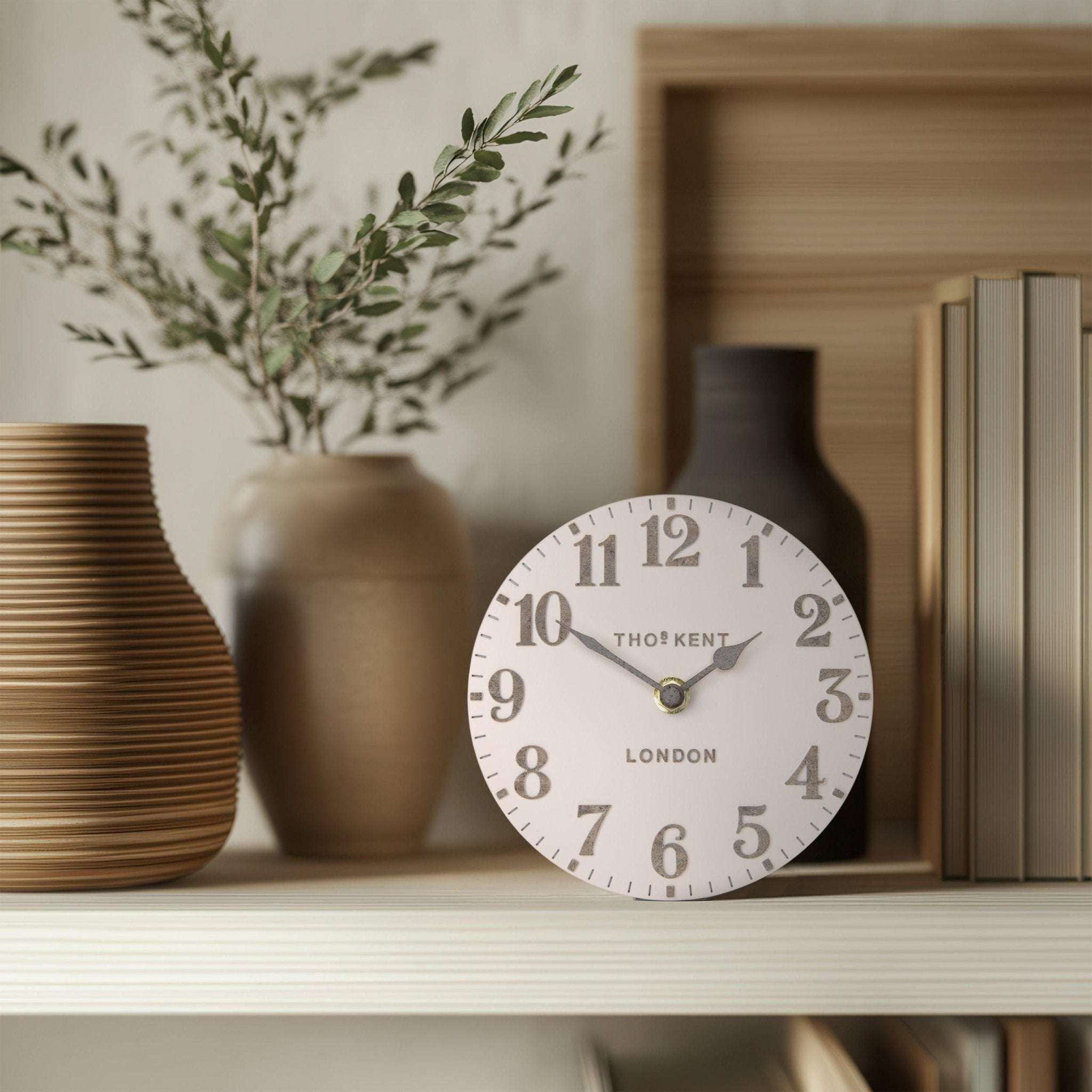 6" Arabic Mantel Clock, Shy Pink