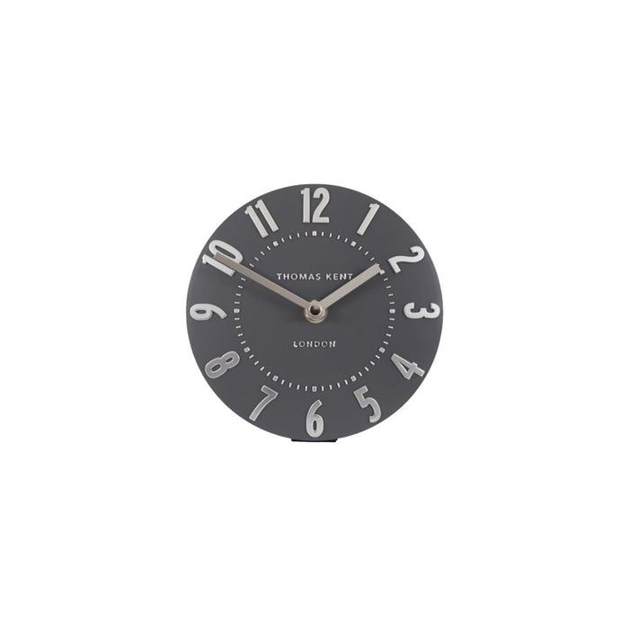 6" Mulberry Mantel Clock, Graphite Silver