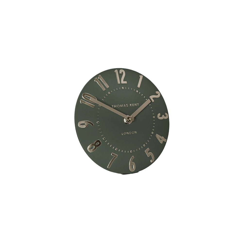 6" Mulberry Mantel Clock, Olive Green