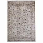 Overhead view of the Aurelia Cream rug showing the full rectangular floral Persian-inspired pattern.
