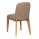 Rear view of the Maddison Dining Chair in textured fabric showing the oak leg attachment
