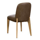 Rear view of the Maddison Dining Chair in brown faux leather