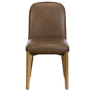 Front view of the Maddison Dining Chair in brown faux leather