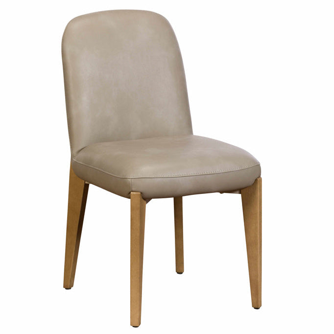 Maddison Dining Chair in Misty faux leather with tapered oak legs