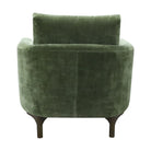 Rear view of the Florence chair showing the curved back and upholstery finish