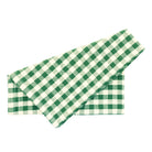 Folded Foliage Green and cream gingham cotton napkin showing the woven check pattern