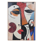 Broken Reflections Canvas featuring an abstract contemporary portrait with bold lines and a colourful palette.